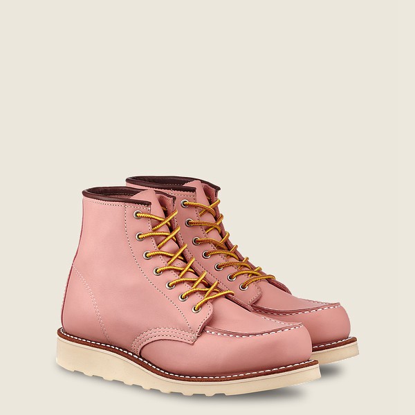 Red Wing Heritage Bot Bayan - 6-Inch Classic Moc - Short Boundary Deri - Pembe - 60CUZEGPF